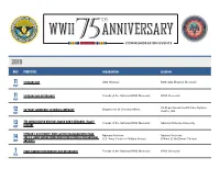 Date Event Title Organization Location Nov Veterans Day
