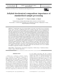 Jellyfish Biochemical Composition: Importance of Standardised Sample Processing