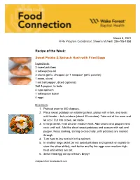 Recipe of the Week: Sweet Potato & Spinach Hash with Fried Eggs