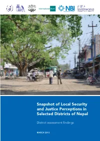 Snapshots of Local Security and Justice Perceptions In