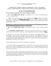An Act to Keep Bridges Safe Be It Enacted by the People of the State of Maine As Follows: Sec