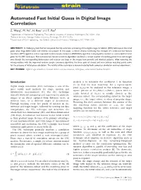 Automated Fast Initial Guess in Digital Image Correlation