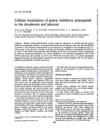 Cellular Localization of Gastric Inhibitory Polypeptide in the Duodenum and Jejunum