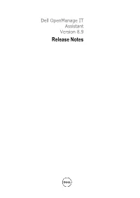Dell Openmanage IT Assistant Version 8.9 Release Notes