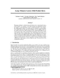 Large Memory Layers with Product Keys