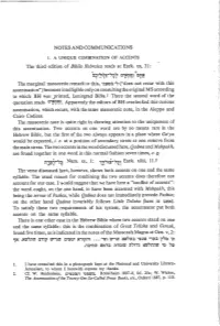 NOTES and COMMUNICATIONS the Third Edition of Biblia