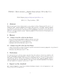 P1083r2 | Move Resource Adaptor from Library TS to the C++ WP