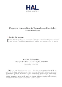 Possessive Constructions in Tongugbe, an Ewe Dialect Promise Dodzi Kpoglu