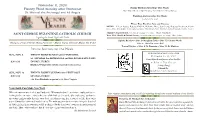 Schedule of Divine Services