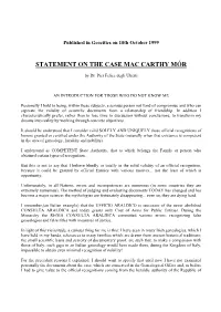 Statement on the Case Mac Carthy Mór