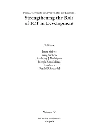 Strengthening the Role of ICT in Development
