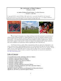 The Astronomy of Many Cultures: a Resource Guide