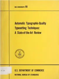 Typesetting Techniques