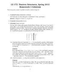CS 173: Discrete Structures, Spring 2012 Homework 1 Solutions