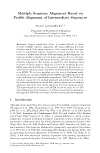 Multiple Sequence Alignment Based on Profile Alignment of Intermediate
