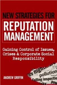 REPUTATION MANAGEMENT Gaining Control of Issues, Crises & Corporate Social Responsibility