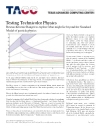 Testing Technicolor Physics