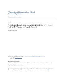 The New Rawls and Constitutional Theory: Does It Really Taste That Much Better?