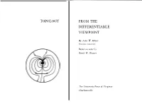 Topology from the Differentiable Viewpoint