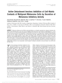 Active Detachment Involves Inhibition of Cell-Matrix Contacts of Malignant