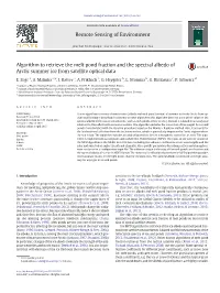 Algorithm to Retrieve the Melt Pond Fraction and the Spectral Albedo of Arctic Summer Ice from Satellite Optical Data