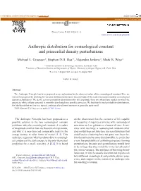 Anthropic Distribution for Cosmological Constant and Primordial Density Perturbations