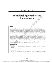 Behavioral Approaches and Neuroscience