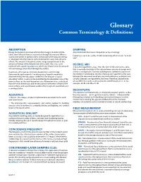 Glossary Common Terminology & Definitions