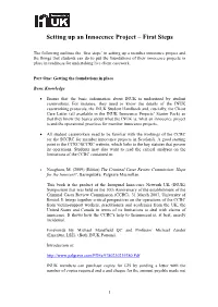 INUK Innocence Project First Steps