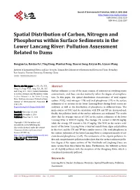 Spatial Distribution of Carbon, Nitrogen and Phosphorus Within Surface Sediments in the Lower Lancang River: Pollution Assessment Related to Dams