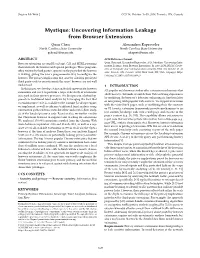Uncovering Information Leakage from Browser Extensions