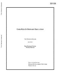 User Fees in Primary Education