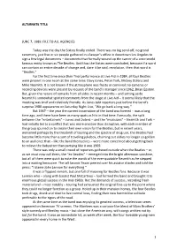 1 ALTERNATE TITLE JUNE 7, 1989: FILE to ALL AGENCIES Today