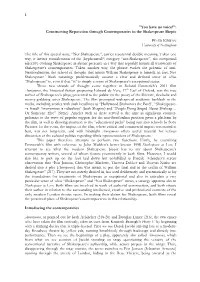 Constructing Reputation Through Contemporaries in the Shakespeare Biopic University of Nottingh