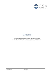 CSA Criteria