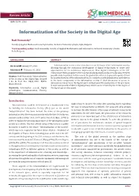 Informatization of the Society in the Digital Age