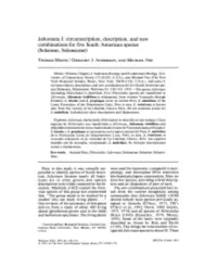 Jaltomata I: Circumscription, Description, and New Combinations for Five South American Species (Solaneae, Solanaceae)