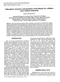 Lithosphere Structure and Dynamics of the Banda Arc Collision Zone, Eastern Indonesia