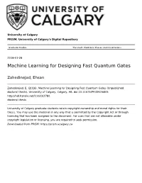 Machine Learning for Designing Fast Quantum Gates