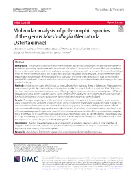 Molecular Analysis of Polymorphic Species of the Genus Marshallagia
