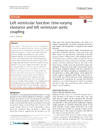 Time-Varying Elastance and Left Ventricular Aortic Coupling Keith R