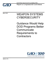 Weapon Systems Cybersecurity