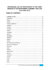 (4 to 6 DEC 2017) TABLE of CONTENTS