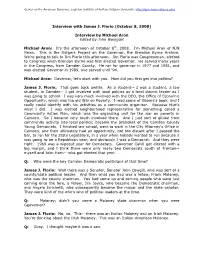 Interview with James J. Florio (October 8, 2008)