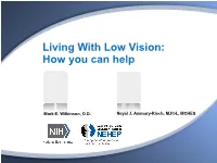 Living with Low Vision: How You Can Help
