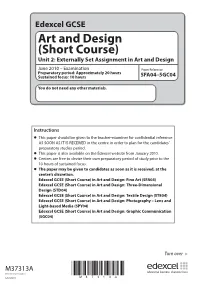 Art and Design (Short Course) Unit 2: Externally Set Assignment in Art and Design