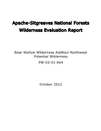 Bear Wallow Wilderness Addition Northwest Potential Wilderness PW-03-01-064