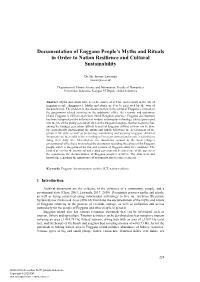 Documentation of Enggano People's Myths and Rituals in Order To