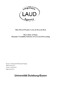 Dynamic Variability Patterns of L2 Lexical Processing