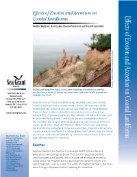 Effects of Erosion and Accretion on Coastal Landforms Coastal Landforms